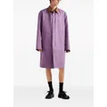Prada triangle-logo cotton raincoat - Purple