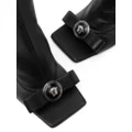 Versace 100mm Medusa-plaque knee-high boots - Black