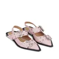 GANNI buckled-strap slingback ballerina shoes - Pink