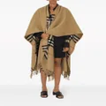 Burberry check cashmere wool cape - Brown
