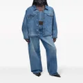 Marc Jacobs crystal-embellished denim trucker jacket - Blue