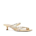Michael Kors Celia embellished glitter-chain sandals - Gold
