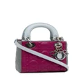 Christian Dior Pre-Owned 2014 Mini Tricolor Lambskin Cannage Lady satchel - Grey