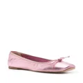Casadei metallic leather ballerina shoes - Pink