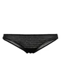 Emporio Armani logo-jacquard mesh thongs (pack of two) - Black