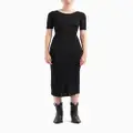 Armani Exchange twist-embellished jersey midi dress - Black