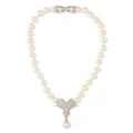 Swarovski 1990s Swarovski-embellished faux-pearl necklace - Silver