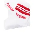 Alexander McQueen logo-embroidered striped socks - White