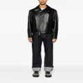 Alexander McQueen zip-up leather biker jacket - Black