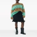 GANNI striped cable-knit jumper - Green