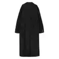 Saint Laurent double-breasted silk coat - Black