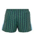 Lacoste monogram-print swim shorts - Blue