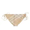 Burberry checked side-tie bikini bottoms - Neutrals