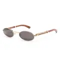 Cartier Eyewear oval-frame sunglasses - Gold
