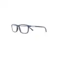 Emporio Armani matte-effect rectangle-frame glasses - Blue