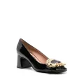 Moschino 60mm logo-plaque leather pumps - Black