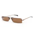 Ferragamo rectangle-frame sunglasses - Brown