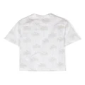Eleventy Kids palm tree-print short-sleeve shirt - White