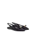 Ferragamo logo-plaque slingback ballerina shoes - Black