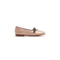 Brunello Cucinelli Kids Monili-detail leather ballerina shoes - Pink