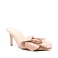 Gianvito Rossi floral-appliqué leather mules - Pink
