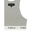 Purple Brand logo-tape cotton sports bra - Grey