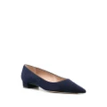 Stuart Weitzman pointed-toe suede ballerina shoes - Blue