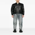 Just Cavalli leather bomber jacket - Black