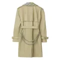 Burberry detachable-collar leather trench coat - Neutrals
