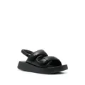 Ash padded-design leather sandals - Black
