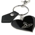 Vivienne Westwood mirror heart Orb keychain - Black