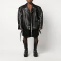 Rick Owens Luke Stooges zip-up leather jacket - Black