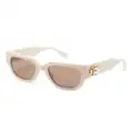 Moschino Eyewear square-frame logo-appliqué sunglasses - White