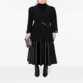 CHANEL Pre-Owned 2000 faux-leather panelling notched lapels coat - Black