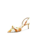 Alexandre Birman Clarita 60mm floral-print slingback sandals - Yellow