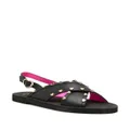 Love Moschino sling back leather sandals - Black