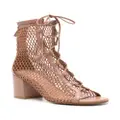 Gianvito Rossi open-knit lace-up sandals - Pink