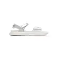 Calvin Klein Kids logo-print touch-strap sandals - White