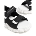 Calvin Klein Kids logo-print touch-strap sandals - Black