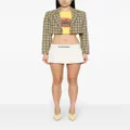 Dsquared2 logo-embroidered pleated mini skirt - Neutrals