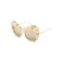 Dolce & Gabbana Eyewear rose-appliqué cat-eye sunglasses - Gold