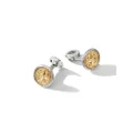 David Yurman 18kt yellow gold and sterling silver Maritime compass diamond cufflinks