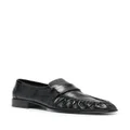 The Row ruched-detail leather loafers - Black