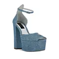 Philipp Plein Glitter 120mm platform sandals - Blue