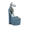 Philipp Plein Glitter 120mm platform sandals - Blue