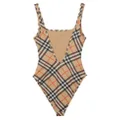 Burberry check-pattern swimsuit - Neutrals