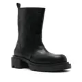 Rick Owens mid-calf leather plaform boots - Black