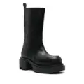 Rick Owens mid-calf leather plaform boots - Black