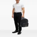BOSS stripe-detail faux-leather backpack - Black