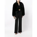 Elie Saab faux-fur design long-sleeve jacket - Black